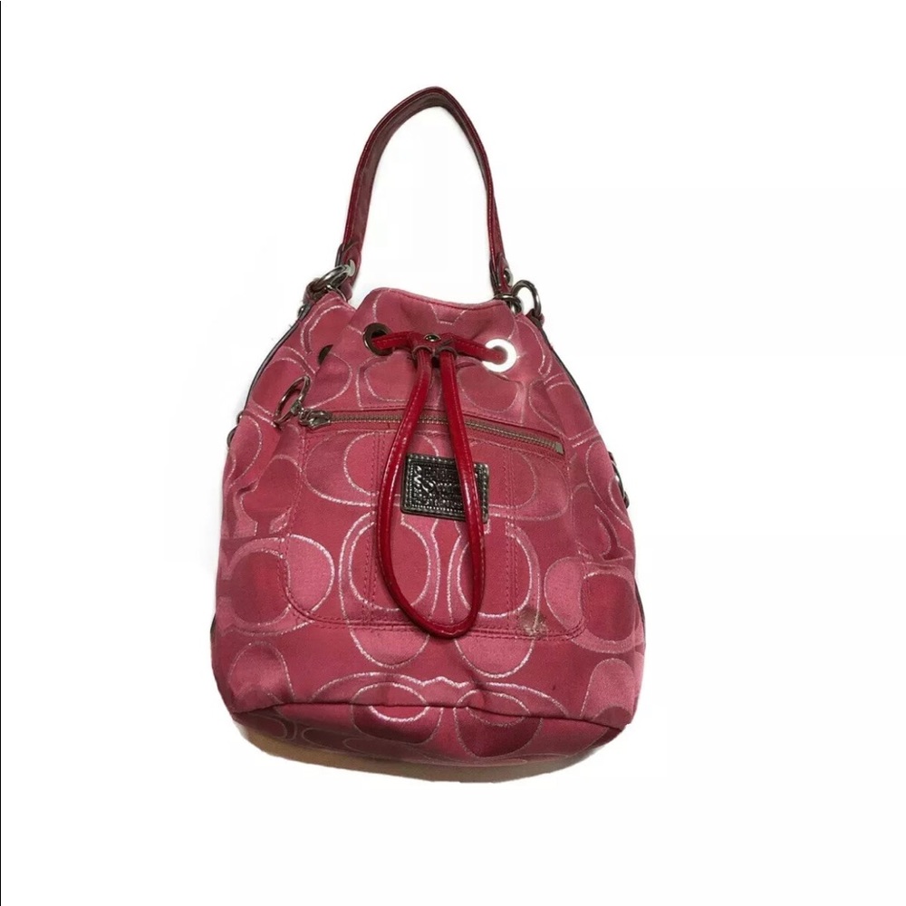 COACH POPPY LUREX CINCH DRAWSTRING TOTE BUCKET SHOULDER BAG '17930'